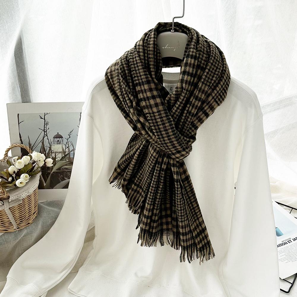 Scarf Versatile Winter Women's Imitation Cashmere Short Beard Tassel Shawl Fashionable Men's Warm Scarf