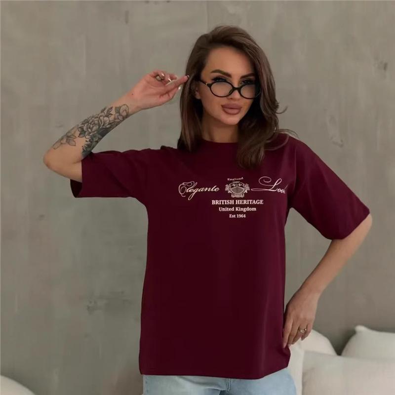 Versatile Casual Summer T-Shirt: 100% Fashionable American Loose Fit Women's Streetwear Short Sleeve