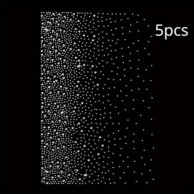 

5 листов стеклянных стразов горячей фиксации, кристально чистый клейкий узор в горошек, украшения для поделок и одежды 1,5~3 мм 5pcs