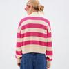 IHUASU Autumn and Winter Sweater Women's Clashing Colours Loose Design Knitted Cardigan Jacket