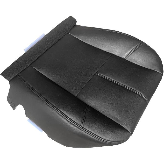 Driver or Passenger Bottom Replacement Leather Seat Cover Black Compatible with 2007 2008 2009 2010 2011 2012 2013 2014 Chevy Silverado Tahoe