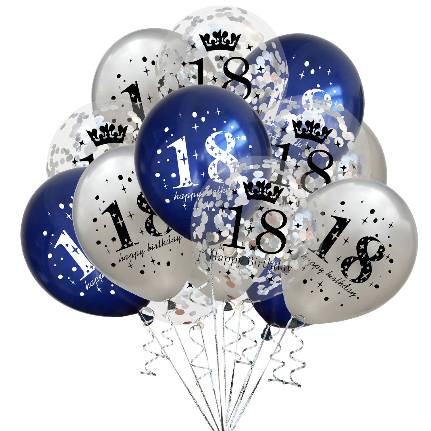 

15pcs Birthday Inflatable Confetti Number Balloons 18 21 30 40 50 60 70 Year Party Decoration Adult Digit Helium Birthday Balons 12inch