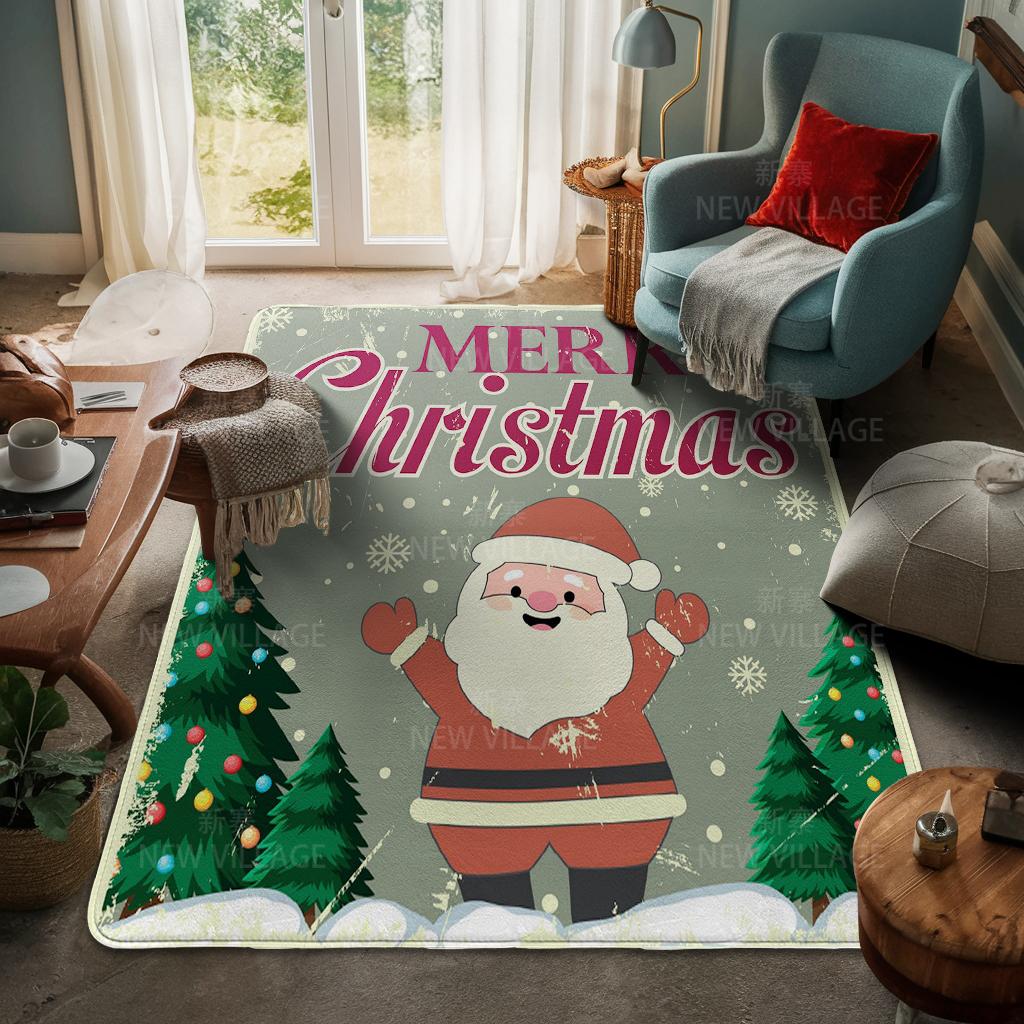 Tapete de entrada da casa Tapete de porta de casa Sala de estar Banho Pé banheiro antiderrapante tapetes de absorção de água banho Feliz Natal inverno