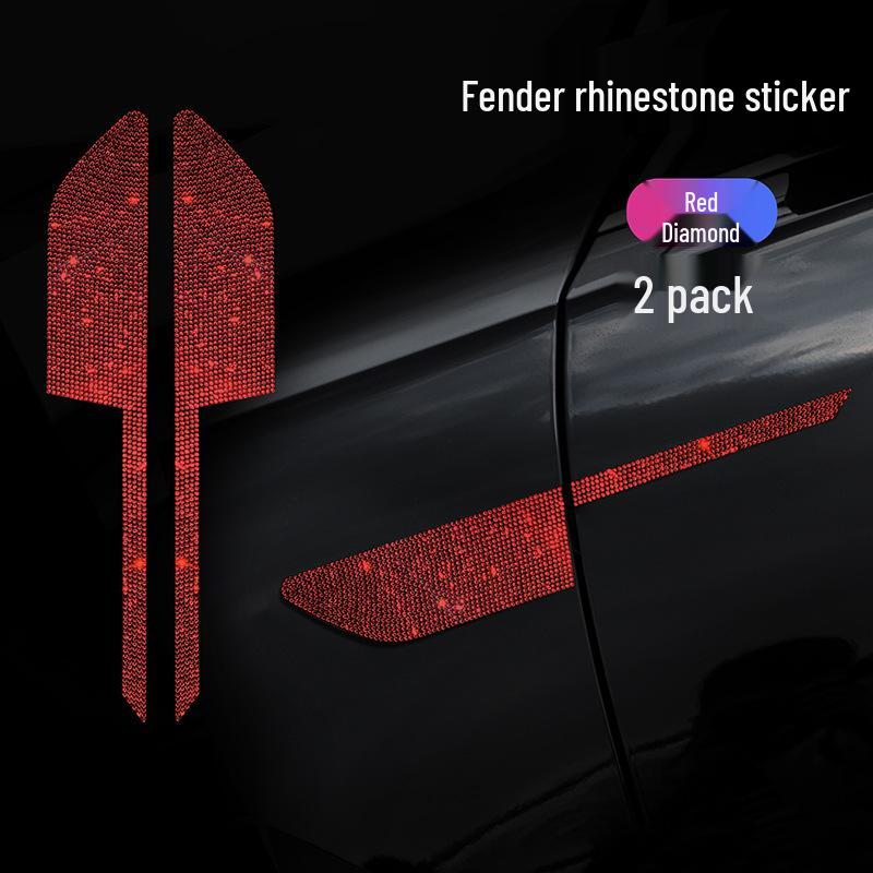 Carbon Fiber Fender Diamond Decal: Anti-Collision Body Decoration