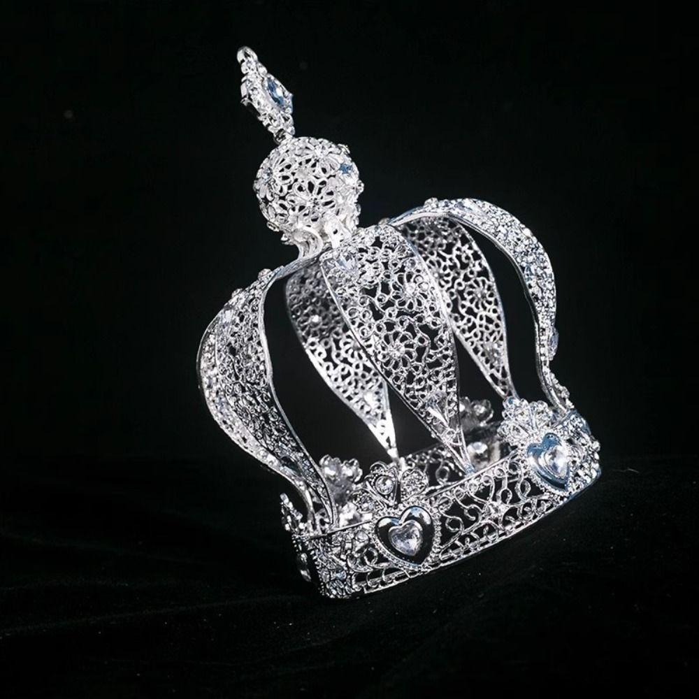 1/2Pcs Baroque Crown Cake Topper Elegant Wedding Tiara Rhinestone Crown  Royal Celebration