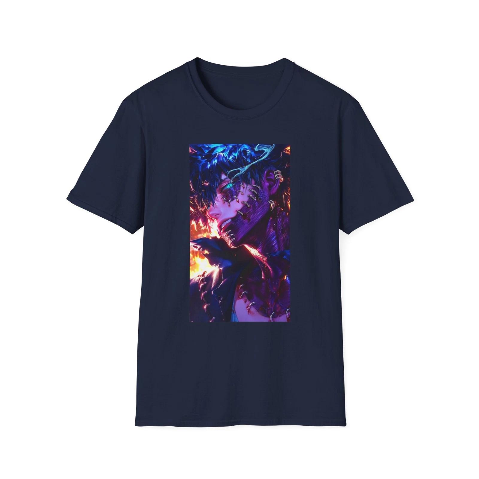 Anime Soft T-Shirt, Dabi Toya Realistic 2, Unisex JL Anime Front Printed 130