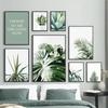 Weiße Tulpe, grüne Sukkulenten, Aloe, Monstera, Pflanzenkunst, nordisches Poster, Leinwandmalerei und Druck von Wandbildern für die Wohnzimmerdekoration