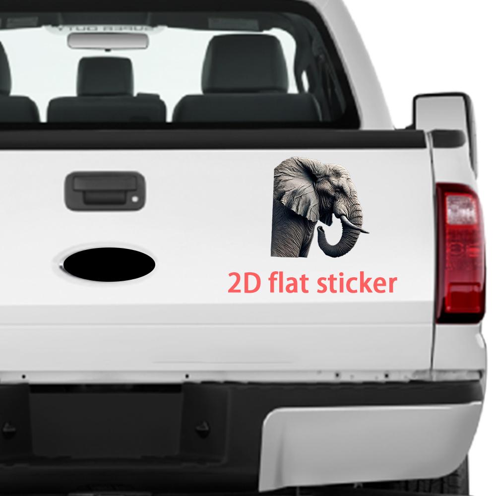 1PC 2D Flat Stickers Elephant Animal Car Stickers Luggage Refrigerator Wall Stickers Laptop Toilet Stickers