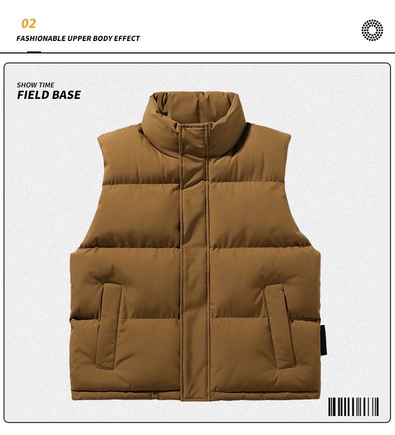 2025 Winter Men's Trendy Heavyweight Sleeveless Cotton Jacket, Plus Size Available