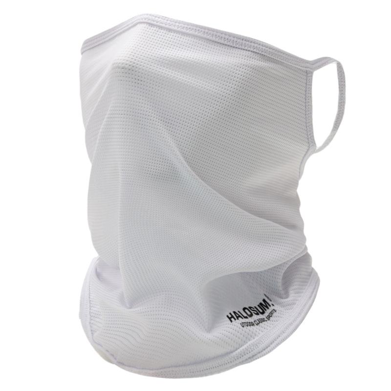 Ice Silk Sunscreen Mask Breathable Summer Cycling Headwear Moister Wicking Cooling Neck Gaiter Face Mask Cycling Face Cover белый