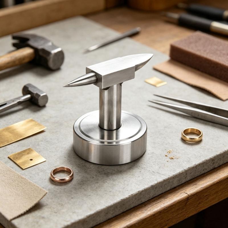 Doppelhorn Amboss Stahl Schmuckhorn Werkzeug mit Rundem Sockel, Flacher Seite und Konischem Horn zum Schmuckformen, Metallumformen, Schmieden und Reparaturarbeiten