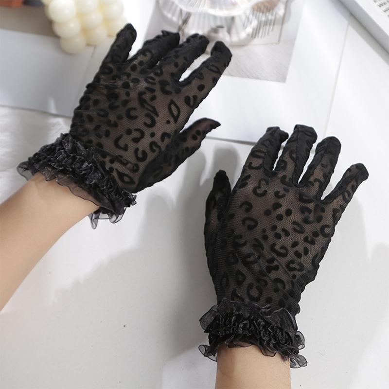 1 pár krátkých elegantních květinových krajkových rukavic pro ženy na zápěstí Jednoduchost Dámské vintage průhledné květinové krajkové rukavice délky ke zápěstí