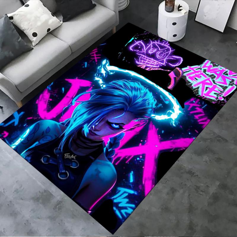 

2025 New Jinx&Vi Carpet Rug for Living Room Bedroom Home Sofa Decoration,Kids play Non-slip Floor Mat 52 40x60cm( 15x23in )