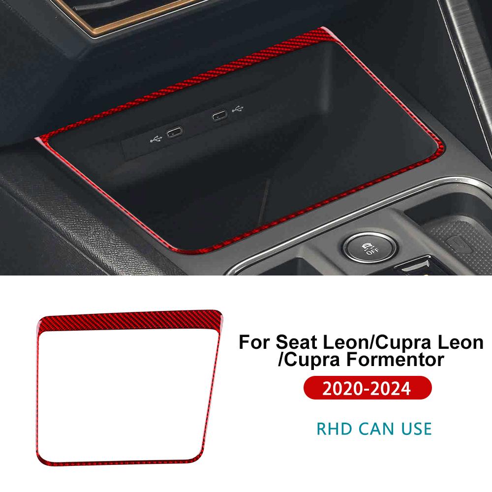 

For Seat Leon MK4 Cupra Leon Cupra Formentor 2020-2025 2025 2025 Soft Carbon Fiber Sticker LHD RHD Car Wireless Charging Frame