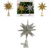 Christmas Tree Top Star Led Glitter Iron Art Decor For Holiday Celebration