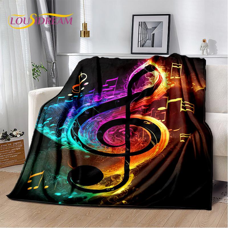 Note Music Colorful Musical Score Cartoon Blanket,Soft Throw Blanket for Home Bedroom Bed Sofa Picnic Travel Office Cover Child