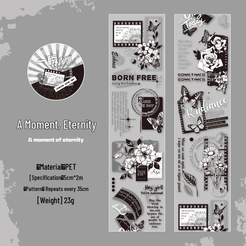 Yu Xian Matte PET Die-cut Tape Old Garden Dreams Series: Retro Journal Stickers (4 Styles)