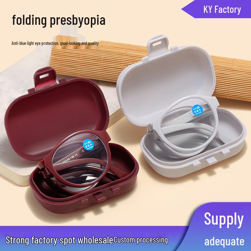 Fashionable Folding HD Reading Glasses with Spring Hinges & Anti-Blue Light for Seniors
