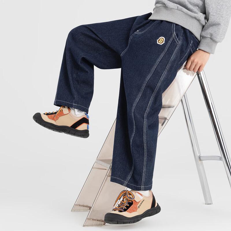 Boys  Retro Embroidered Washed Straight-Leg Jeans 160