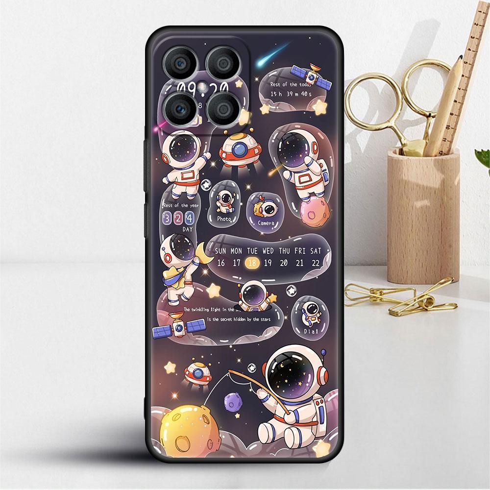 

Чехол с изображением астронавта для Huawei Honor X8 X9 P50 X7 50 20 8X Play 9A P40 P30 Lite P Smart 2021, черный чехол для телефона Huawei P Smart Z