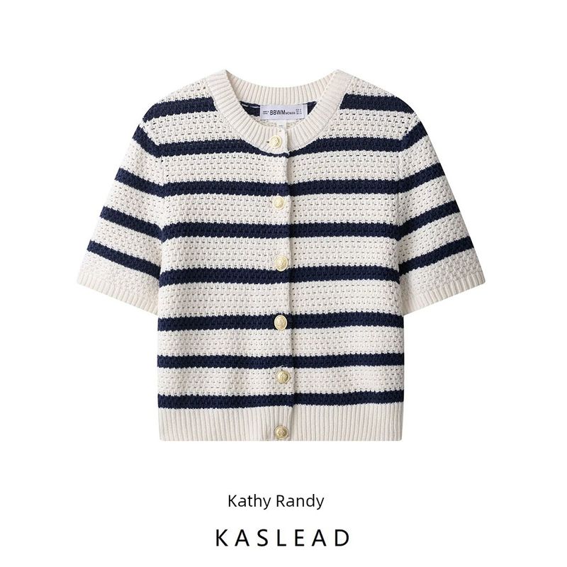 Kaslead New Women Clothes Western Style Fashion Simple and Versatile Texture Knit Cardigan
