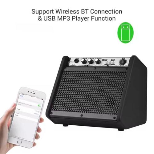 Coolmusic DM20 20W BT Personal Monitor Amplifier for Electric Drum Amplifiers, Keyboards, and Acoustic Guitar