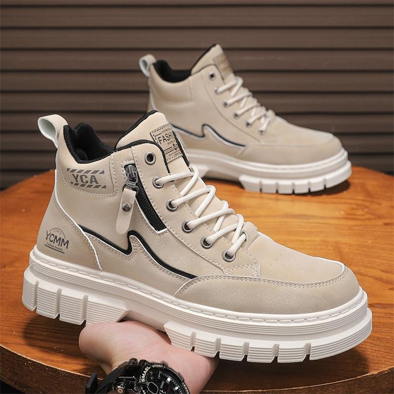 Men's boots four seasons high-top Joker thick-sole casual boots soft-sole non-slip sports outdoor boots fashion youth work boots