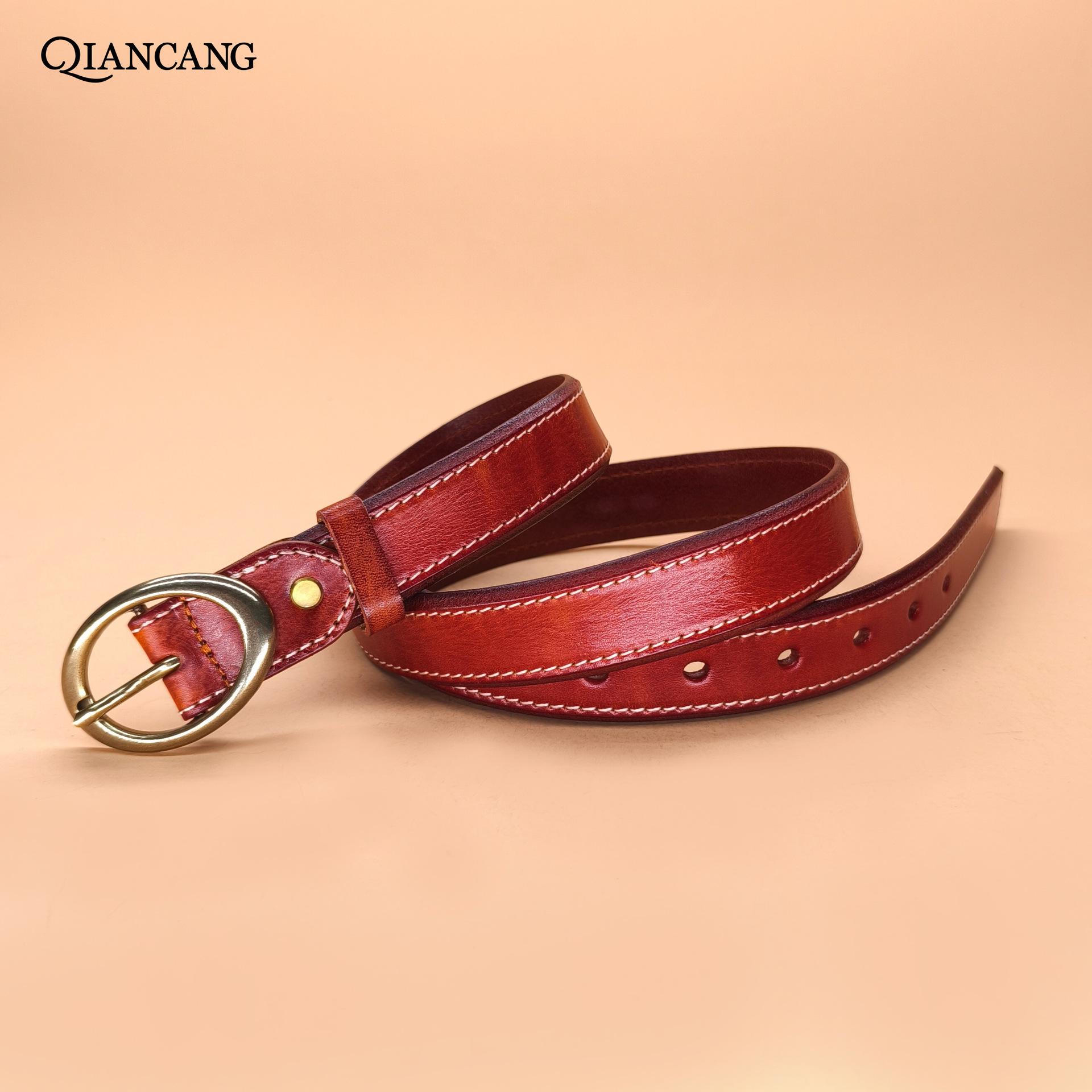 

Новый ретро однотонный стиль дизайна Sense Niche женский первый слой кожаный ремень универсальный однобортный широкий пояс с уплотнителем на талии 90-120cm хаки