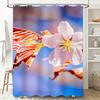 Blossom Shower Curtain Pink Red Floral Print Bathroom Decor High-Quality Waterproof Fabric for Bathtub Decoration Set