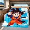 1 ks flanelová deka s potiskem Son Goku, Vysoce kvalitní pro všechna roční období, Domácí dekorace, Teplo a pohodlí, Perfektní jako vánoční dárky