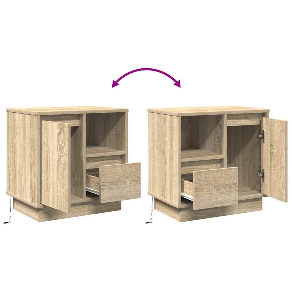 Nightstand 2 Pcs Sonoma Oak 50 X 34.5 X 50 Cm Engineered Wood