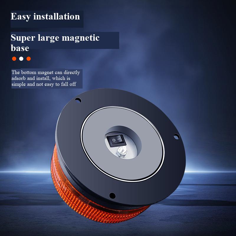 Solar Warning Light Flashing Car Mounted LED Warning Light Flash Waterproof Magnetic Suction Roof Night Safety Warning Light