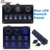Blue LED Switch Panel 4/6/8 Gang Toggle Switch Control For Car Boat Camper Marine RV 12V Power Outlet USB Charger