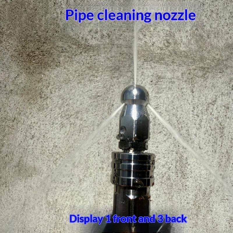 1Pcs Stainless Steel Quick Connect 1/4 Thread Pipeline Cleaning Rotating Spray Head Water Mouse Head Set Nozzle Tools