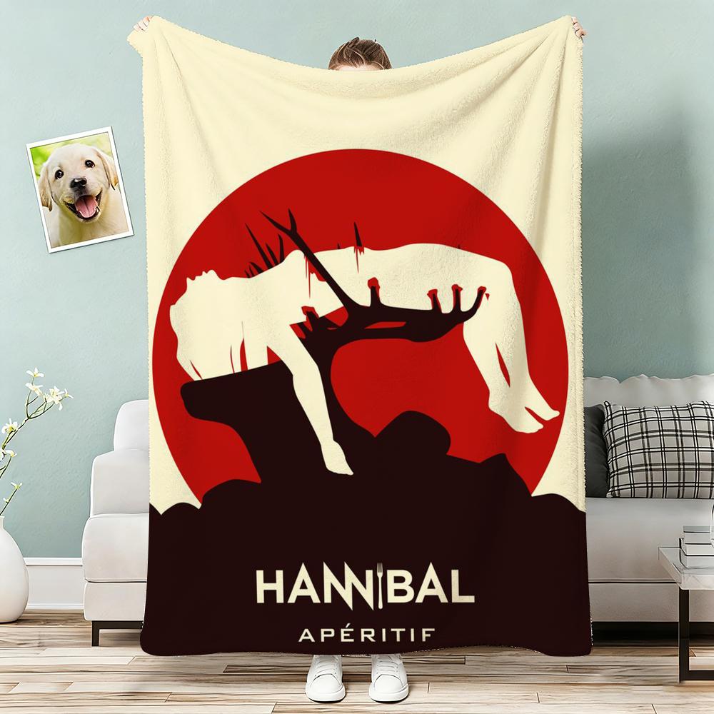 Hannibal Throw Lightweight 240g Flannel Blanket Soft Skin-friendly for Summer Cooling 75x90cm