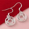 925 Sterling Silver Round Roman Earrings for Women Engagement Party Jewelry Gifts