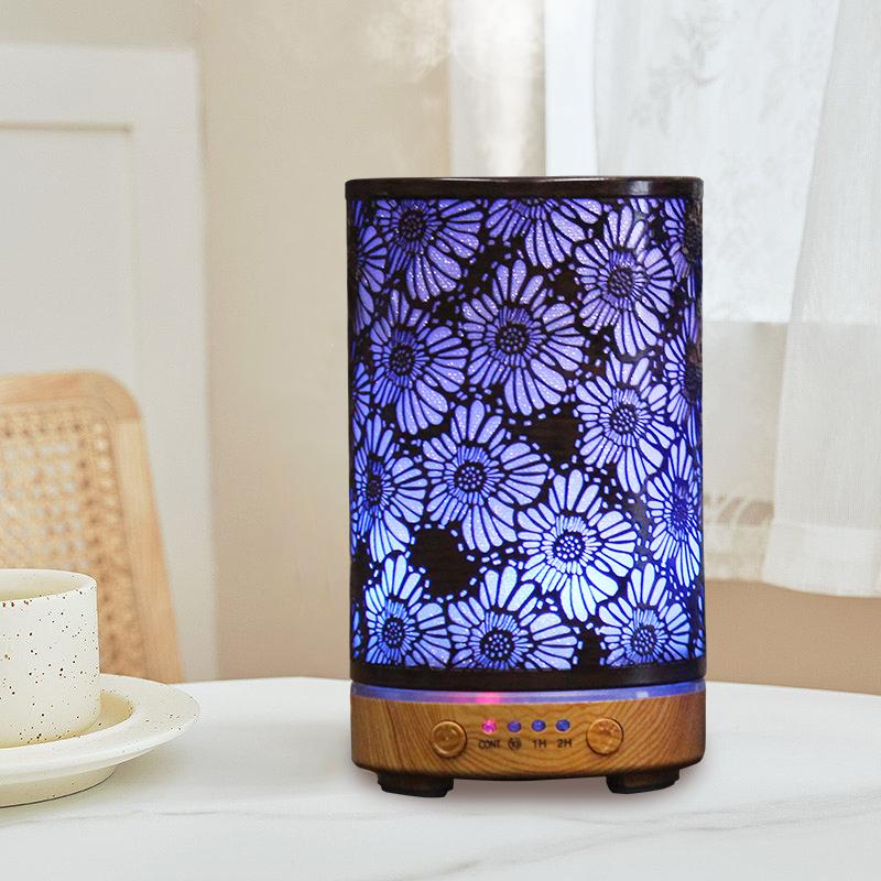 100ML Essential Oil Diffuser Quiet Ultrasonic Air Humidifier Home Fragrance Aroma Diffuser with 7 LED Light and Auto-Off Switch