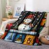 snowman Print Flannel Blanket, High quality Comfortable for All Seasons, Home Decor, Warmth and Comfort, Perfect for Christmas Gifts