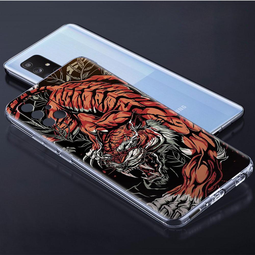 Klare Hülle für Samsung Galaxy A52 A12 A51 A32 A21s A71 A32 A22 50 A70 A31 A72 5G Handyhülle Mode Chinesischer Vintage Drache