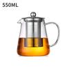 Heat Resistant Borosilicate Glass Teapot with Removable Stainless Steel Infuser Clear Tea Kettle for Kung Fu Tea Brewing & Tea S