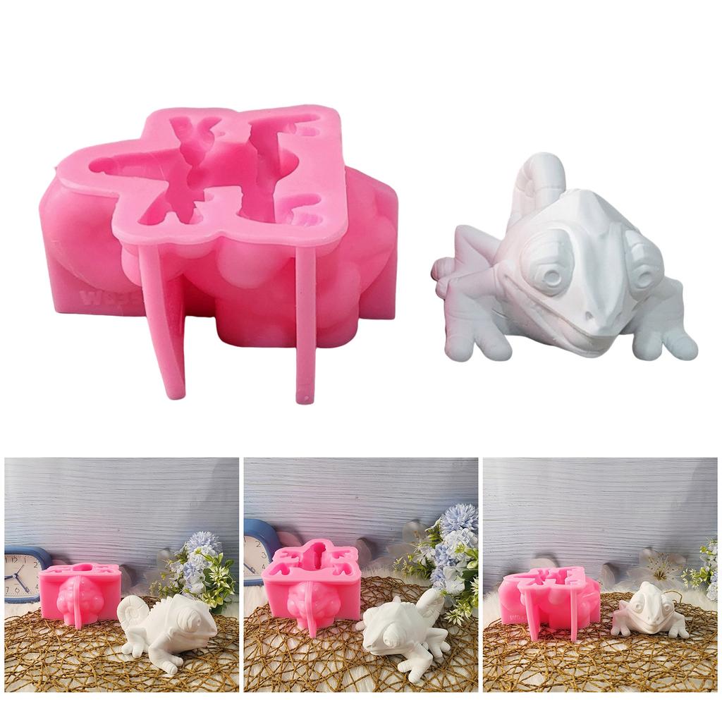 Durable Silicone Mold for Creating Detailed Chameleon Plaster Display Ornaments Perfect for Art Lovers and Gift Makers