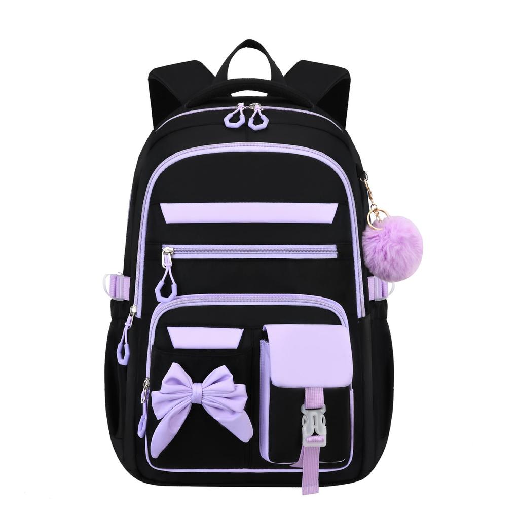 Set Zaino Viola 3 Pezzi: Zaino Scolastico, Borsa Pranzo e Borsone per Libri per Studenti