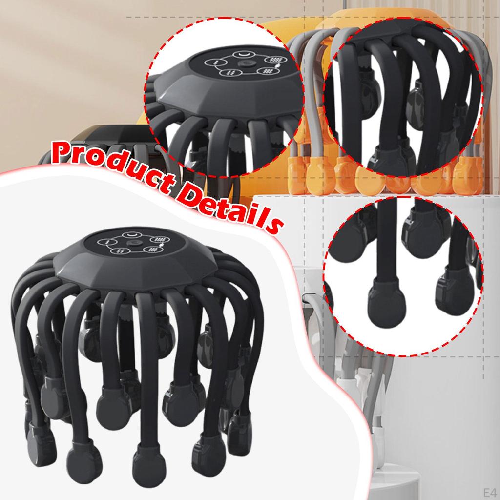 Head Massager Easy Use Gift Relaxation 5 Adjustable Modes Soft Octopus Claws
