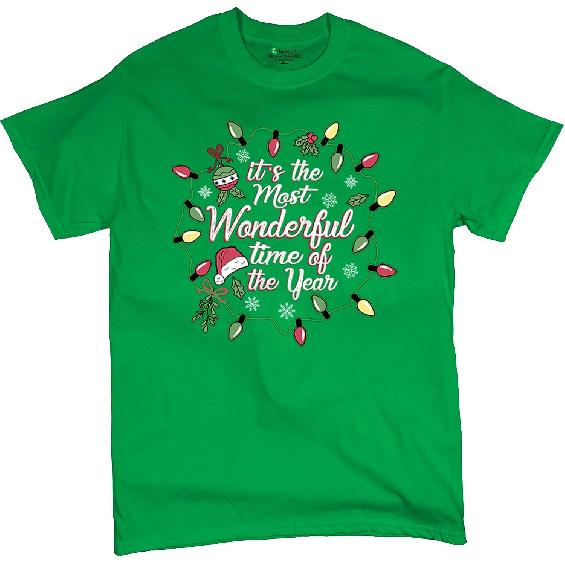 It's The Most Wonderful Time of The Year T-Shirt Christmas Lights Holiday Spirit Festive Season Jolly AF Men's Tee