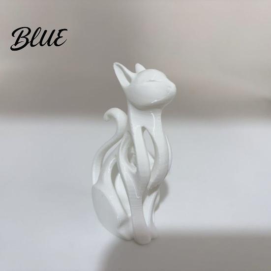 PLA Cat Sculpture 3D Printed Hollow Figurine Modern Black White Kitten Statue