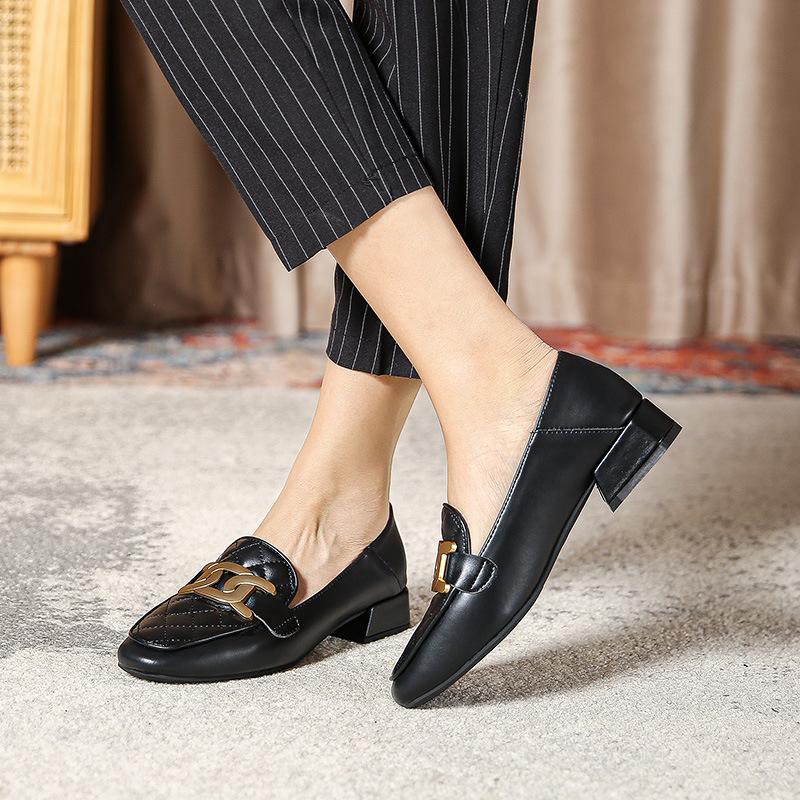 Loafers Women 'S Retro Mary Jane Shoes Spring Shoes Women 'S Large Size High Heels Thick Heel Square Toe Mary Janes Shoes