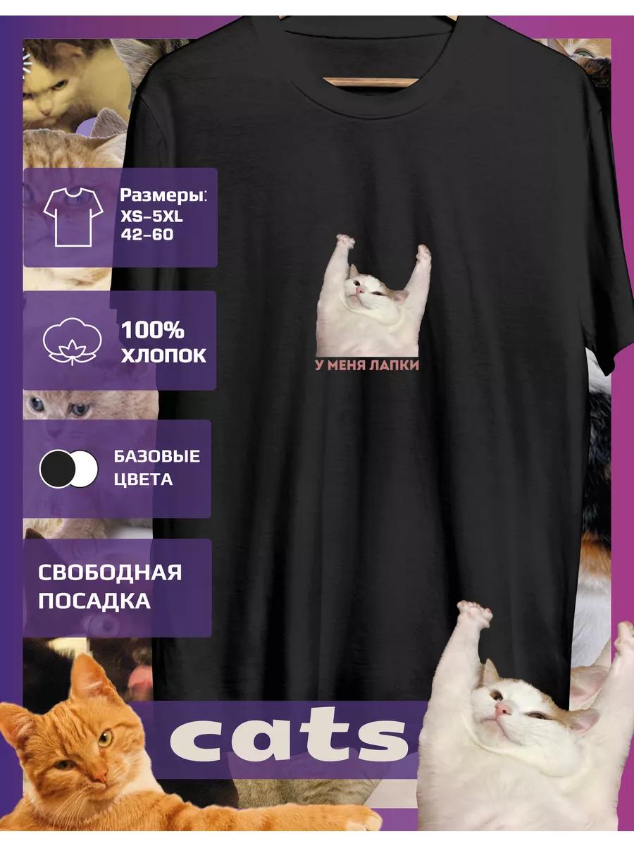 T-shirt with a print of Cats meme - I have paws 4XL