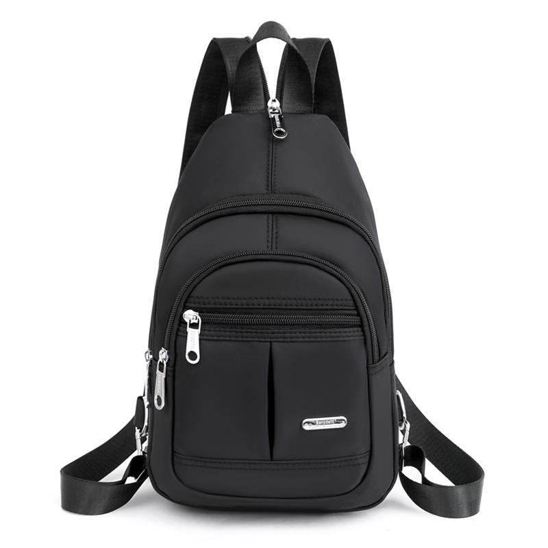Sports chest bag, multifunctional sloping shoulder backpack with multiple zipper compartments, riding side backpack, suitable fo
