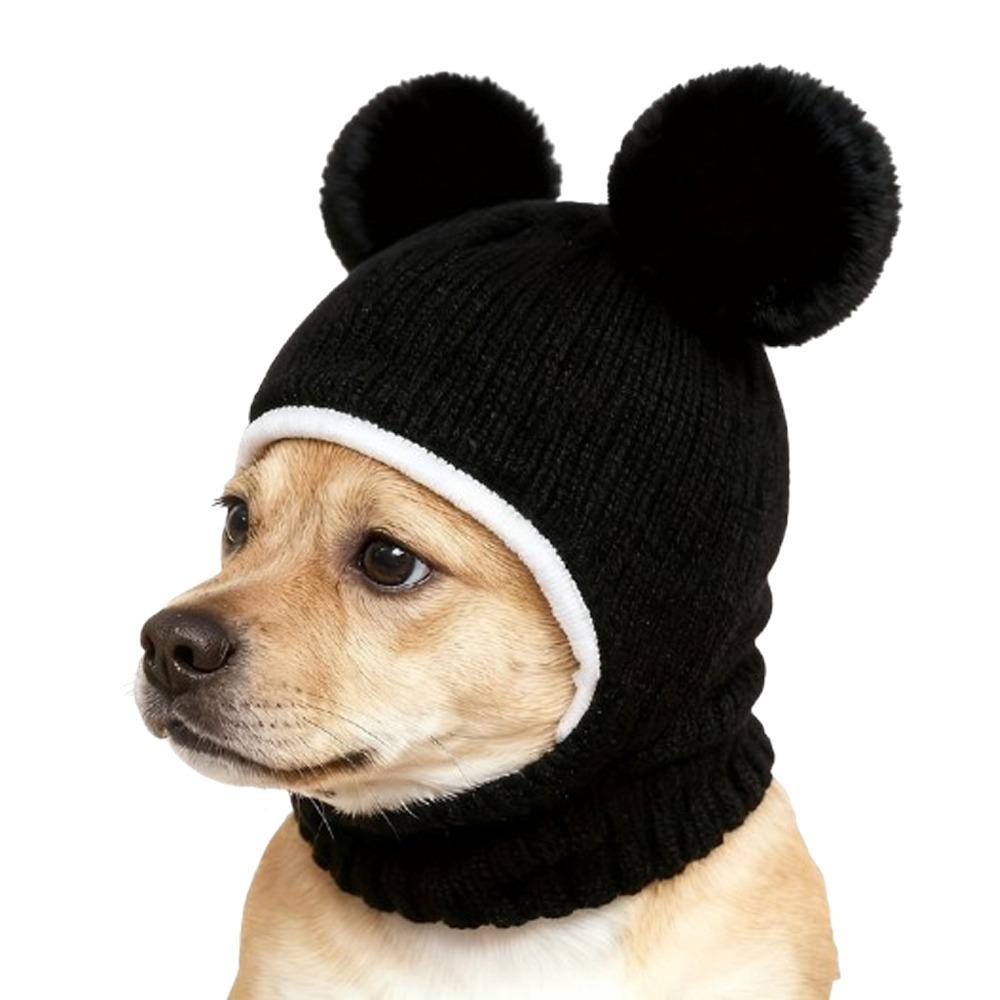 Cute Pet Knitted Warm Hat Solid Color Noise Reduction Dog Calming Earmuff Handmade Comfortable Soothing Head Covers Photography