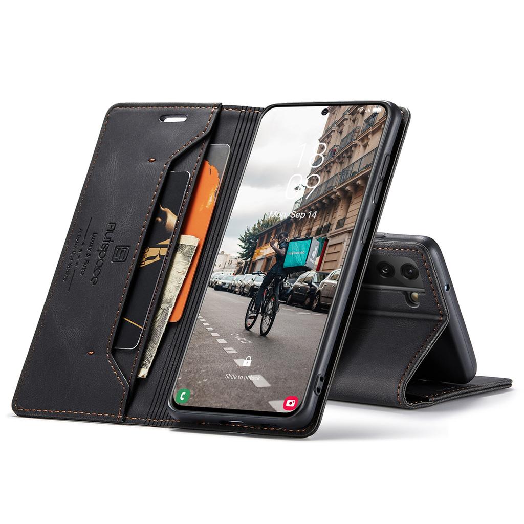 Premium Vintage Leather Wallet Case for Samsung Galaxy S21 FE- Flip Cover with Card Slots, Shockproof Retro Style (4 Colors)